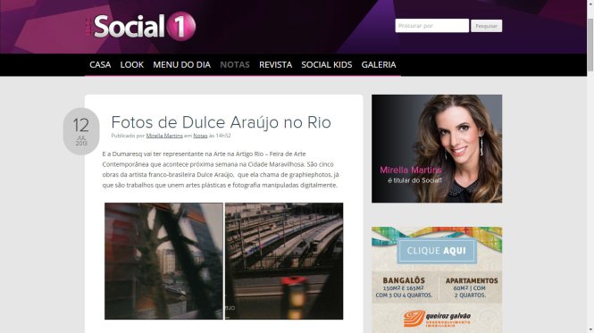 Clipping Artista Dulce Araujo - Blog Social 1